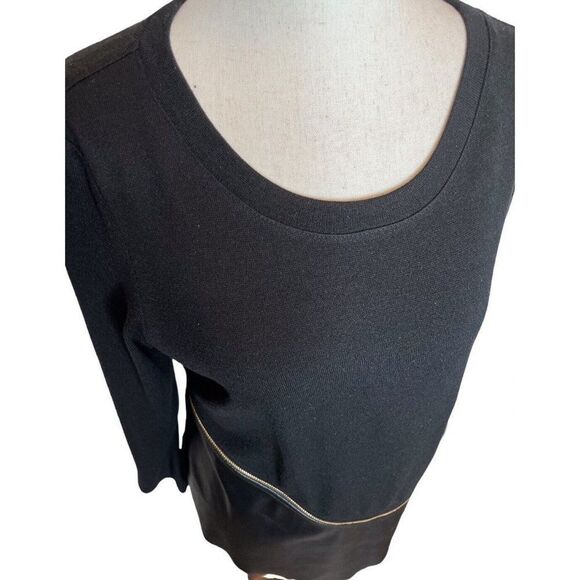 SCAPA Lauren Perre Small Womens Black Long Sleeve Top Gold Zipper - Picture 5 of 9